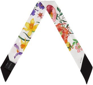 Flora print neck bow