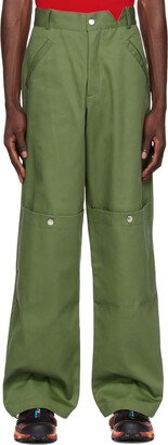 Green Paneled Cargo Pants