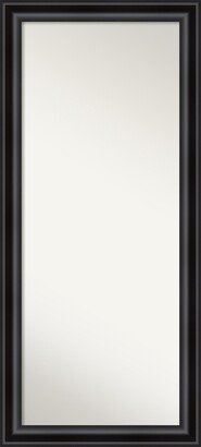 Non-Beveled Wood Full Length Floor Leaner Mirror - Grand Black Frame - Grand Black - Glass Size 24 x 60