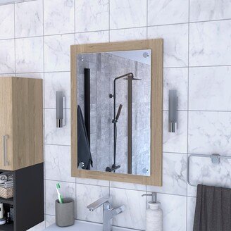 Wood Frame Rectangle Bathroom Mirror - 19.76