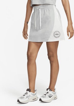 Women's Sportswear Heritage High-Waisted Woven Mini Skirt in Grey-AA