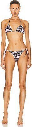 Zebra Print Bikini Set in Pink