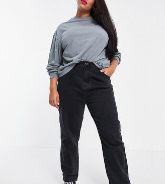 Don't Think Twice Plus DTT Plus Lou mom jeans in vintage black