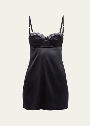 Lace-Trim Silk Nightie