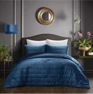 Grace Living Aubriella Crushed Velvet Channel Comforter Set-AA