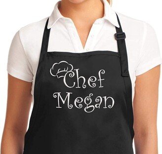 Personalized Apron For Chef | Gifts Barbeque Master Custom Name Embroidery Unique Presents Mom Aspiring Cooks