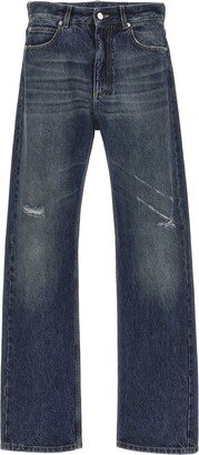 Distressed Tapered Leg Jeans-AA