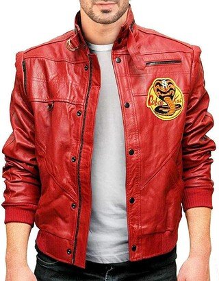 Awan Emporium Karate Johnny Lawrence Cobra Kai Bomber Jacket Red Polyester