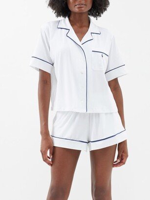 Piped Cotton-blend Jersey Pyjamas-AA