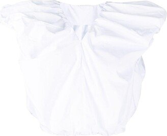 Ruched Cotton Cropped Top