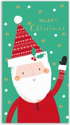 Laura Darrington Design Waving Santa Money Wallet Christmas Card