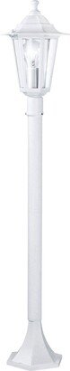 Loops IP44 Outdoor Bollard Light White Aluminium Lantern 1 x 60W E27 Bulb La