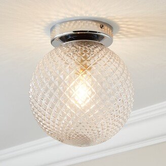 Dunelm Vaughn 1 Light Globe Flush Ceiling Fitting Silver