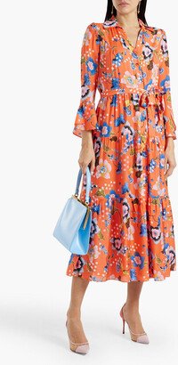 Barry printed crepe de chine midi shirt dress