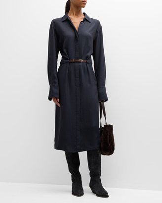 Daval Viscose Twill Midi Shirtdress