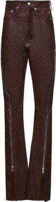 Bolan Banana flared leather pants w/zips