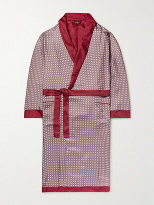 Sulka Floral-Print Satin-Trimmed Silk-Twill Robe