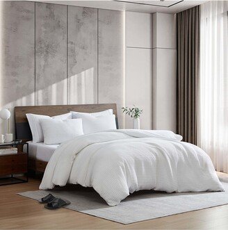 Kcny Solid Waffle Duvet Cover Set-AA