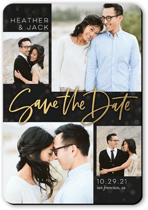 Save The Date Cards: Delightful Affection Save The Date, Black, Magnet, Matte