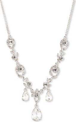 Silver-Tone Crystal Stone Lariat Necklace, 16