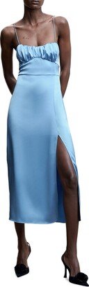 Ruched Satin Slipdress