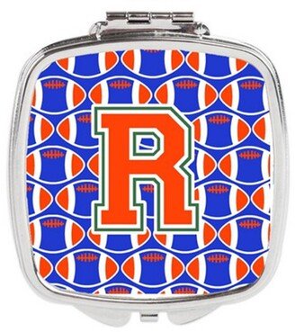 CJ1083-RSCM Letter R Football Green, Blue & Orange Compact Mirror