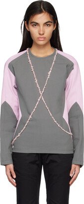 STRONGTHE SSENSE Exclusive Gray & Pink Long Sleeve T-Shirt