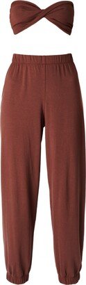 Italia a Collection Mocha Bandeau & Jogger Set