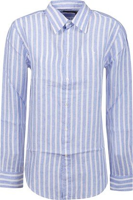 Logo Embroidered Striped Shirt-AE