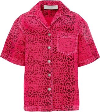 Leopard Printed Short-Sleeved Shirt