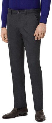 Men's Pleated Wool Straight-Leg Pants