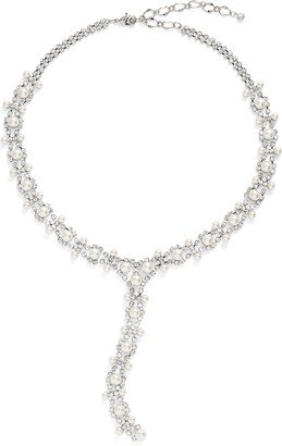 Drama Crystal & Imitation Pearl Y-Necklace