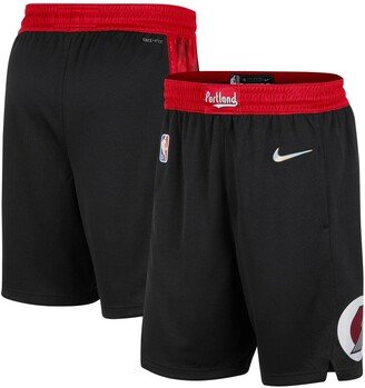 Men's Black and Red Portland Trail Blazers 2021/22 City Edition Swingman Shorts - Black, Red