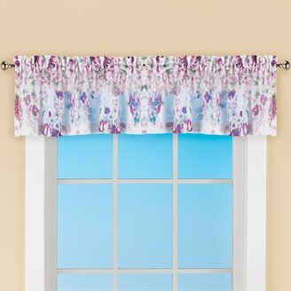 Collections Etc Floral Sheer Fabric Rod Pocket Top Window Valance