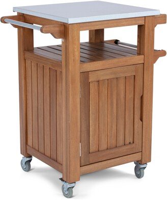 Maho Golden Teak Outdoor Compact Barbeque Cart