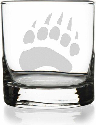 Bear Paw - Track, Whisky Glass, Animal Lovers Gift, Wildlife Personalized Fathers Day Papa