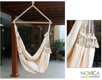 Handmade Cotton 'Life's a Balance' Hammock Swing