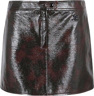 High Waist Straight Hem Mini Skirt