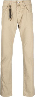 Charm-Detail Straight-Leg Chinos