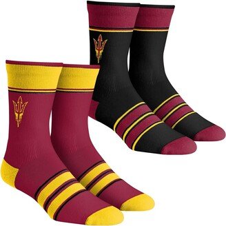 Men's and Women's Rock 'Em Socks Arizona State Sun Devils Multi-Stripe 2-Pack Team Crew Sock Set