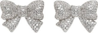 Silver YVMIN Edition Pavé Bow Earrings