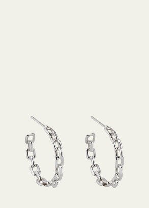 Large Chain Earring in Sterling Silver, Pair