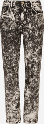 Marbled boyfriend jeans