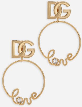 Clip-on “love” earrings with logo