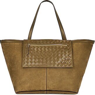 Large Flip Flap Tote Bag in Olive