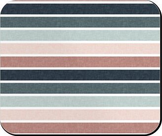 Mouse Pads: Stripes - Multi Blue & Pink Mouse Pad, Rectangle Ornament, Multicolor