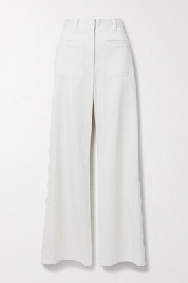 Tencel Lyocell-blend Wide-leg Pants - White