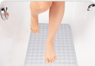 TranquilBeauty 35 x 16 Clear Rectangular Non-Slip Diamond Cut Bath Mat with Suction Cups