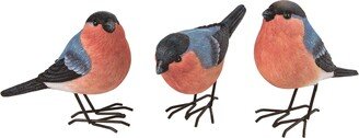 Resin 5.5 Multicolor Spring Finch Group Set of 3 - N/A