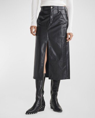 Sid Faux-Leather Midi Skirt